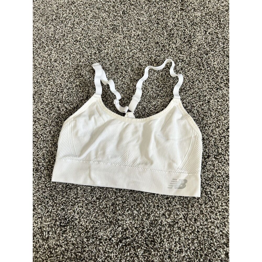 New Balance White Seamless Light-Support Sports Bra M